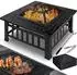 Kesser Feuerschale 3in1 mit Grillrost & Funkenschutz, Metall, 82x82x50cm