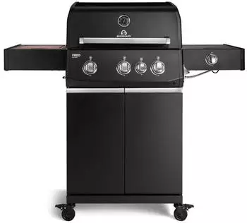 Burnhard FRED Deluxe Gasgrill 3-Brenner Series 4 Black Edition mit Gusseisenrost