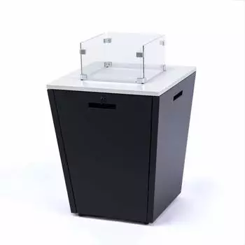 PureHaven Feuerschale Palermo II Aluminiumrahmen, gehärtetes Glas, Windschutz