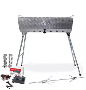 Grillpeter Mangal Taschkent Holzkohlegrill mit Drehspie&szlig;-Motor (8091512)