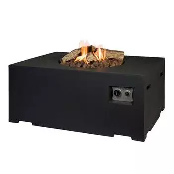 Happy Cocooning Mania Feuertisch rechteckig 19,5kW Beton-Optik schwarz