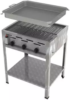 ChattenGlut Gastrobräter 3-flammig, Edelstahl, 13,5kW, Flüssiggas