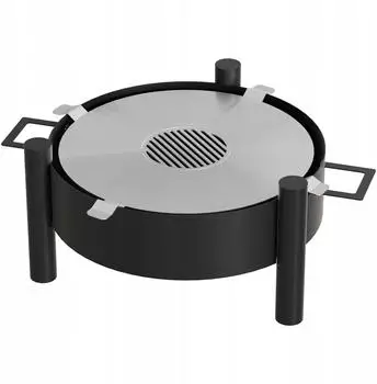 Kratki Rotondo runde Feuerschale aus Stahl mit Grillrost (FIRE/ROTONDO/SET)