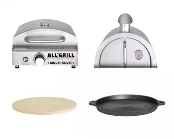 Paella World Multi-Kulti Set 4 Gasgrill mit Pizzabackhaube, Pizzastein & Zündsicherung