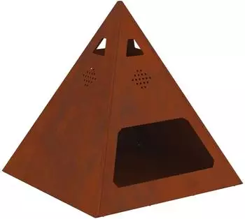 vidaXL Feuerstelle Pyramide 50x50x51cm Wetterfeststahl, braun (858953)