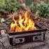 BBQ-Toro Keramik Holzkohle-Tischgrill mit Holzunterlage, schwarz (KTG3S)