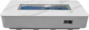 GardenForma Athen Gasfeuerstelle Marmor-Optik, weiß, 158x76x36cm (OFP102BW)