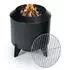 Relaxdays Feuerschale 2in1 rauchfrei mit Grillrost, schwarz (10035049)