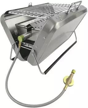 Gardinger BBQ 42 Koffergrill Edelstahl, Gas/Holzkohle, klappbar (4242)
