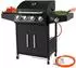 Steinborg Gasgrill 4 Brenner mit Seitenbrenner, beleuchtete Drehknöpfe (SB-8180)