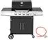 Royal Gourmet Gasgrill 4+1 Brenner, 14,5kW, mit Thermometer und Unterschrank, schwarz (GE4000BE-G)