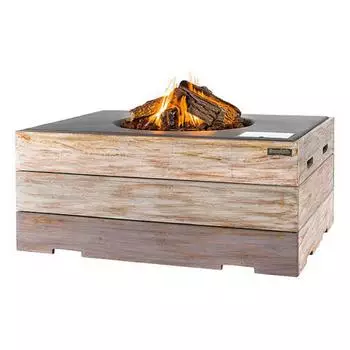 Happy Cocooning Mania Nice&Nasty Feuertisch rechteckig Teakholz grau 19,5kW (HC151012A)