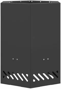 vidaXL Rauchfreier Feuergrill, sechseckig, schwarz, 38x38x51cm, Stahl