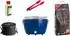 LotusGrill S Small Kompakt Starter-Set, raucharmer Holzkohlegrill, tiefblau