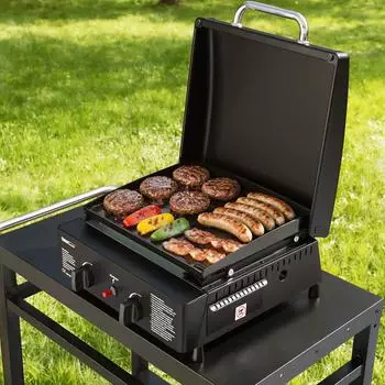 Royal Gourmet PD1502H-G Tischgrill Gas 2 Brenner 5kW mit Deckel (PD1502H-G)