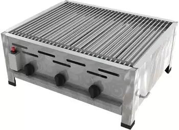 ChattenGlut Gastrobräter 3-flammig Tischgerät, Edelstahl, 10,8kW (650x530x270mm)