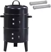 vidaXL Outdoor Grill &Oslash; 40 x 80 cm Stahl Schwarz