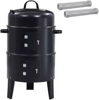 vidaXL Outdoor-Grill Stahl schwarz &Oslash;40x80cm