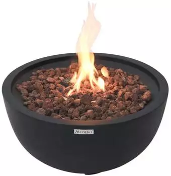 GardenForma Jefferson Gasfeuerstelle Faserbeton-Optik schwarz, &Oslash; 68x35cm (OFG119BK)
