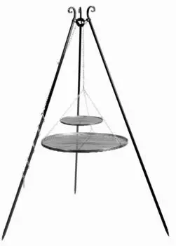 Natur24 Schwenkgrill 180cm Doppelgrillrost Rohstahl Ø70cm + Ø40cm (112440)