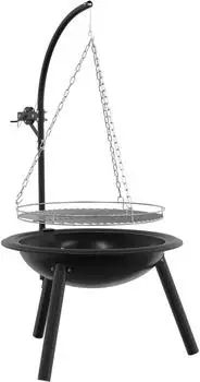 vidaXL Feuerschale mit verstellbarem Grillrost ⌀55,5 x 107,5cm (42037872)