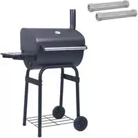 vidaXL Holzkohlegrill 75 x 48 x 120 cm Silber