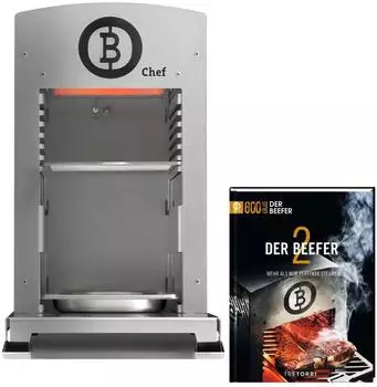 Beefer One Chef Oberhitzegrill 800&deg;C Propan 50mbar mit Kochbuch (1110025-Set2)