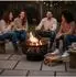 Relaxdays Feuerschale mit Grillrost und Deckel, Metall, 66x43x66cm
