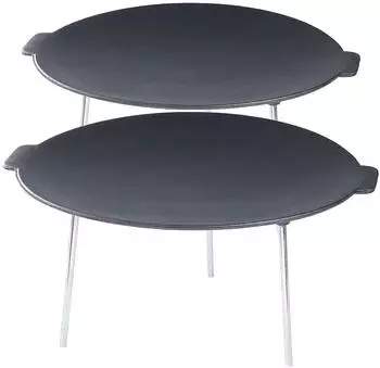 Rosenstein & Söhne Grillschale aus emailliertem Gusseisen, Ø 45cm, 2er-Pack