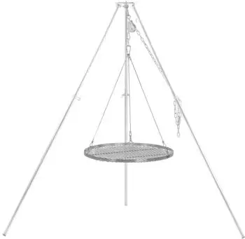 BBQ-Toro Dreibein-Schwenkgrill mit Grillrost &Oslash; 60cm, verzinktes Eisen, h&ouml;henverstellbar 119-184cm