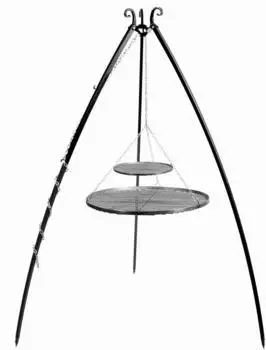 Trizeratop Schwenkgrill Doppelgrillrost Rohstahl Ø70+40cm, 200cm (22450)