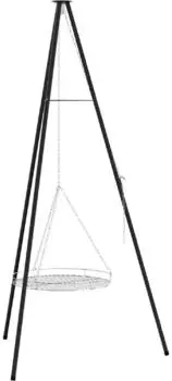 vidaXL Lagerfeuer-Stativ 2er-Set, Stahl, schwarz (42010331)