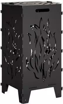 vidaXL Feuerstelle schwarz, Stahl, 47x38x75cm