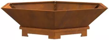 vidaXL Feuerstelle 100x100x28cm braun, Wetterfeststahl (858999)