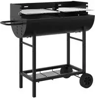 vidaXL Holzkohlegrill 96,5 x 42,5 x 88,5 cm Schwarz