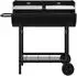 vidaXL Holzkohlegrill, verstellbar, schwarz, 96,5x42,5x88,5cm