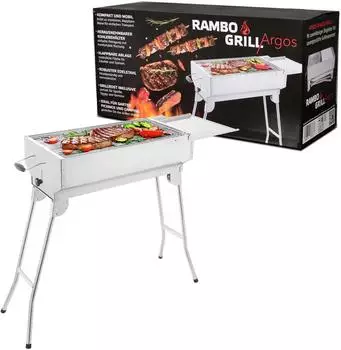 BEM Rambo Argos Holzkohlegrill, Edelstahl, klappbar (TW8318B)