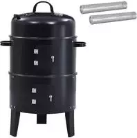 vidaXL Outdoor Grill &Oslash; 40 x 80 cm Stahl Schwarz