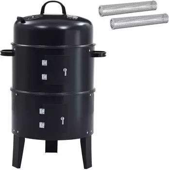 vidaXL Outdoor-Grill &Oslash;40x80cm, Stahl, schwarz