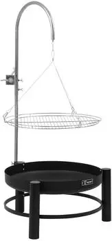 BBQ-Toro Schwenkgrill mit Feuerschale und Grillrost &Oslash; 61cm, schwarz (SG01)