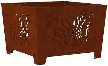 vidaXL Feuerstelle braun, 60x60x40cm, Wetterfeststahl