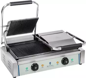 Royal Catering Kontaktgrill Doppel geriffelt 2x1800W (RCKG-3600-G)