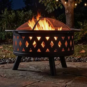Avestar Runde Gartenfeuerstelle mit Abdeckung, wetterfest (HBB003)