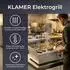 KLAMER Elektrogrill Edelstahl 3000W, XL Grillplatte 54,5x38,5cm, 50-300°C
