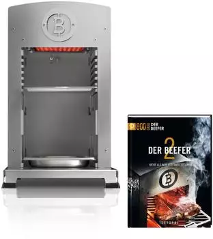 Beefer E-Beefer Pro 800°C Oberhitzegrill mit Kochbuch "Der Beefer 2" (1400001-Set2)