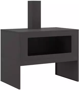 vidaXL Feuerstelle mit Rauchabzug, schwarz, 80x50x96cm, kaltgewalzter Stahl (858936)