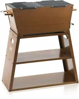 BBQ-Toro Holzkohlegrill 2-in-1 Grill & Feuerstelle, Gusseisen, Rostoptik (BBQ20)