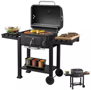 Steinborg SB-8220 Holzkohlegrill mit Deckel und H&ouml;henverstellung (SB-8220)