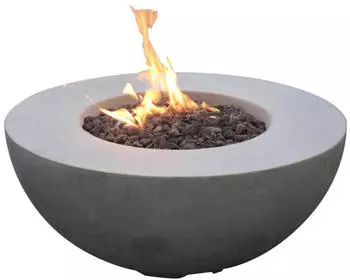 Gardenson Roca Feuertisch aus Faserbeton, hellgrau, 87x87x37cm (OFG107DE)