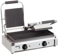 Bartscher Doppelkontaktgrill gerillt; 57x37x20 cm (BxTxH); silber